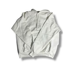 Vintage Y2K Hanes White Hoodie XL ComfortBlend Pullover Sweatshirt